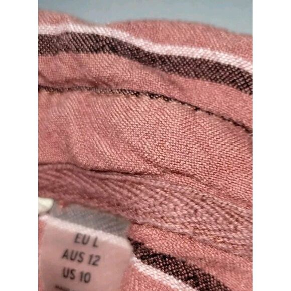 Roxy Concrete Street Shirt Womens Size 10 Long Sleeve Button-Up Rust/White - Picture 6 of 9